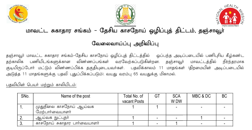 DHS Thanjavur Recruitment 2024