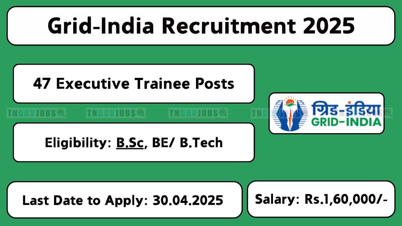 Grid-India Recruitment 2025 – Apply for Executive Trainee Posts