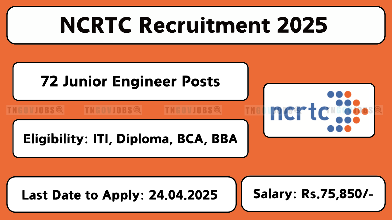 NCRTC Recruitment 2025 for JE, Assistant, Programming Associate, and Junior Maintainer Posts