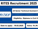 RITES Senior Technical Assistant (STA) Recruitment 2025 – Apply Online Before 19th March 2025