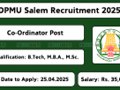 DPMU Salem Co-Ordinator Recruitment 2025 – Offline Application Form Download