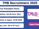 Tamilnad Mercantile Bank TMB recruitment 2025 notification for Vice President and Executive Vice President posts in Chennai