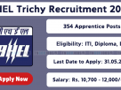 BHEL Apprentice Recruitment 2025 – Apply Online for Apprentice Vacancies in Tiruchirappalli, Tamil Nadu