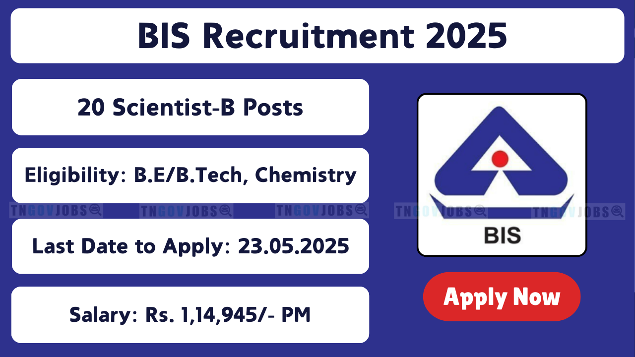 BIS Scientist-B Recruitment 2025 – Apply Online for All India Vacancies