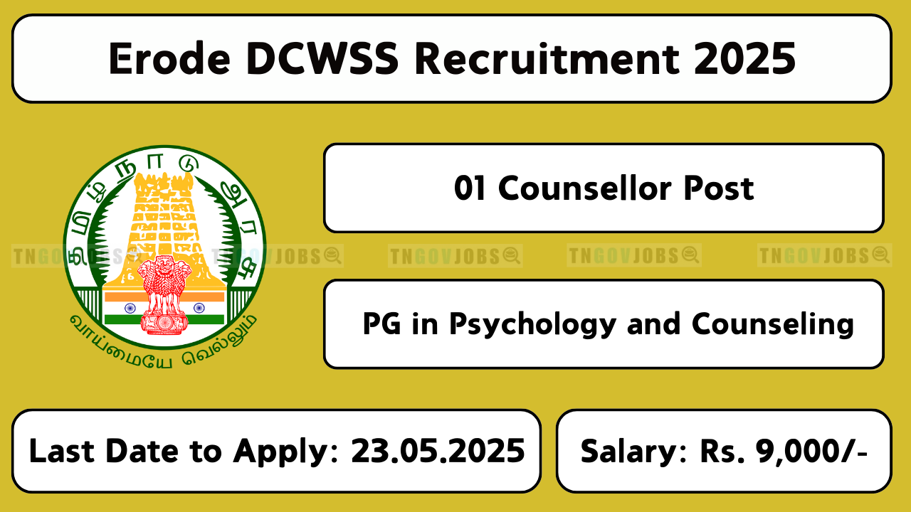 Counsellor job vacancy at Annai Sathya Children Home Erode – Apply by 23 May 2025