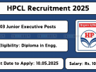 HPCL Recruitment 2025 Notification for Junior Executive Posts – Apply Online
