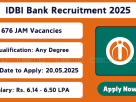 IDBI Bank Junior Assistant Manager Recruitment Notification 2025 – 676 Vacancies – Apply Online