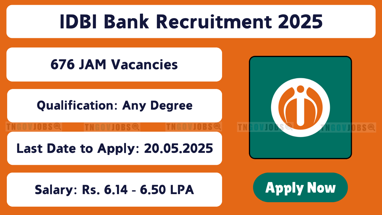 IDBI Bank Junior Assistant Manager Recruitment Notification 2025 – 676 Vacancies – Apply Online