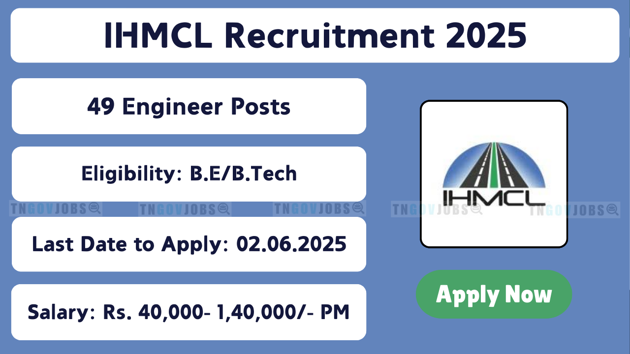 Apply online for 49 Engineer (ITS) vacancies at Indian Highways Management Company Limited – IHMCL Recruitment 2025