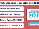 Apply online for Student Office Coordinator, Assistant, and Attender jobs at Madras School of Economics Chennai – 2025 Recruitment Notification