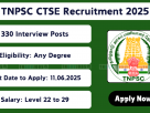 TNPSC Combined Technical Services Interview Posts Recruitment 2025 Notification – 330 Vacancies