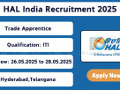 HAL India Trade Apprentice Recruitment 2025 Walk-in Interview Notification