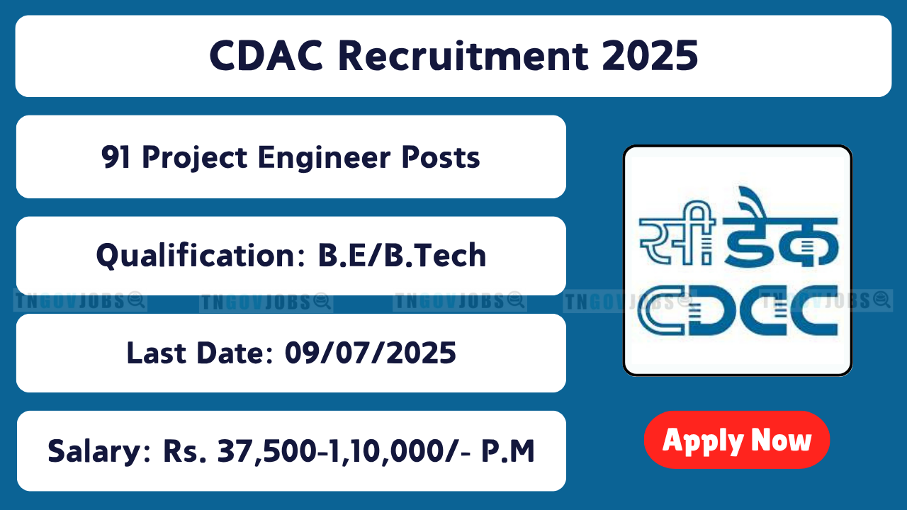 CDAC Recruitment 2025 – Apply Online for 91 Project Engineer & Manager Posts across India