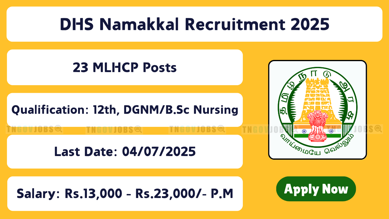 Namakkal DHS hiring 37 Multipurpose Health Worker, Assistant, and Audiologist posts – Apply by 04 July 2025