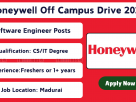 Honeywell hiring Software Engineer I in Madurai through Off Campus Drive 2025 – Apply Now