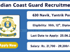 Indian Coast Guard Notification 2025 – Apply Online for 630 Navik and Yantrik Posts under CGEPT 01/2026 & 02/2026