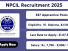 NPCIL hiring 337 Trade, Diploma, and Graduate Apprentices – Apply offline before 21 July 2025