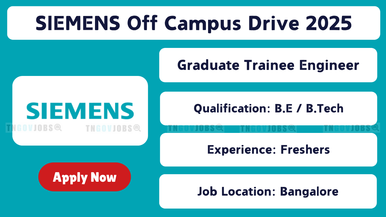 Siemens hiring Graduate Trainee Engineers in Bangalore – Off Campus Drive 2025