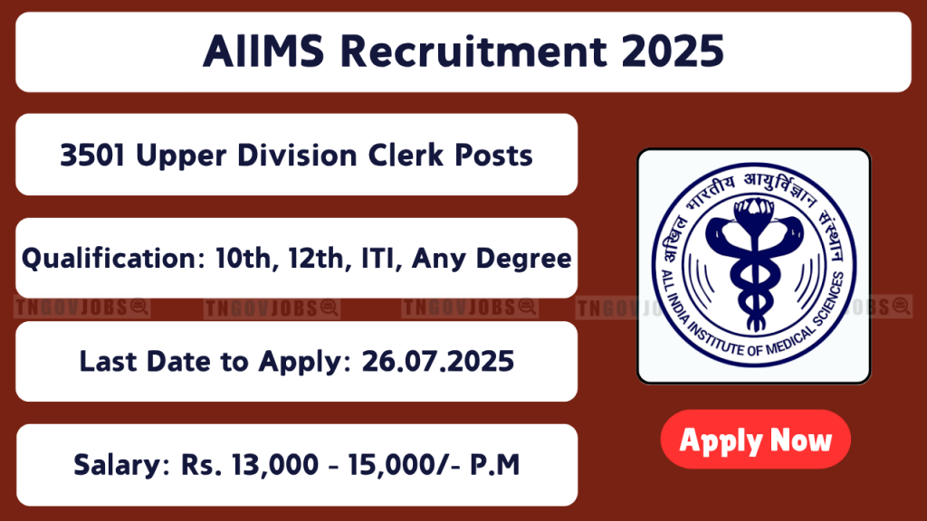 AIIMS CRE 2025 Notification – Group B and C Jobs Apply Online