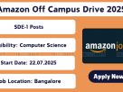 Amazon Off Campus Drive 2025 – SDE-1 Role in Bangalore
