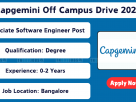 Capgemini Off Campus Drive 2025 – Associate Software Engineer Jobs in Bangalore