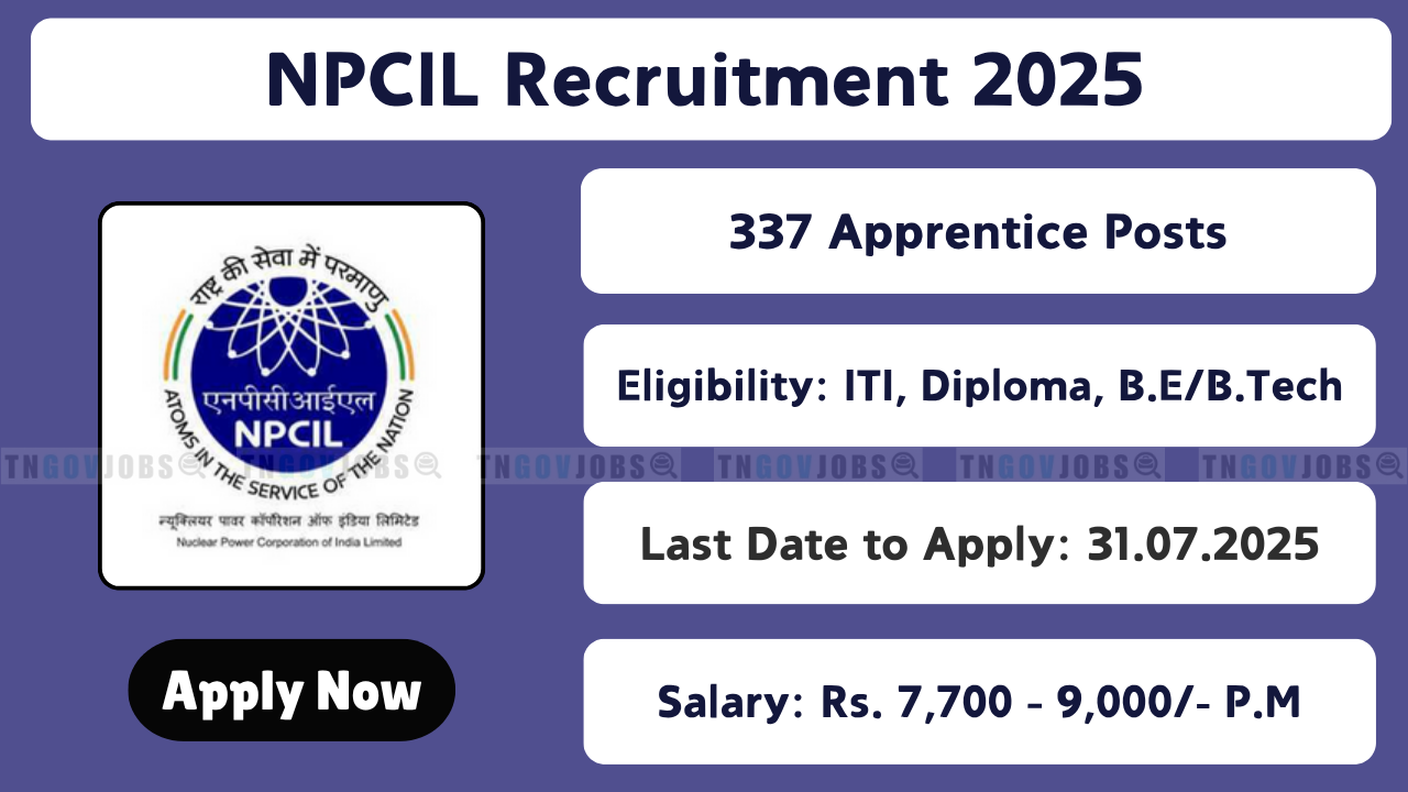 NPCIL hiring 337 Trade, Diploma, and Graduate Apprentices – Apply offline before 31 July 2025