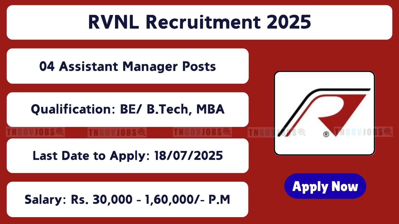 Rail Vikas Nigam Limited (RVNL) Jobs 2025 – Apply for Planning Manager & Assistant Manager Posts