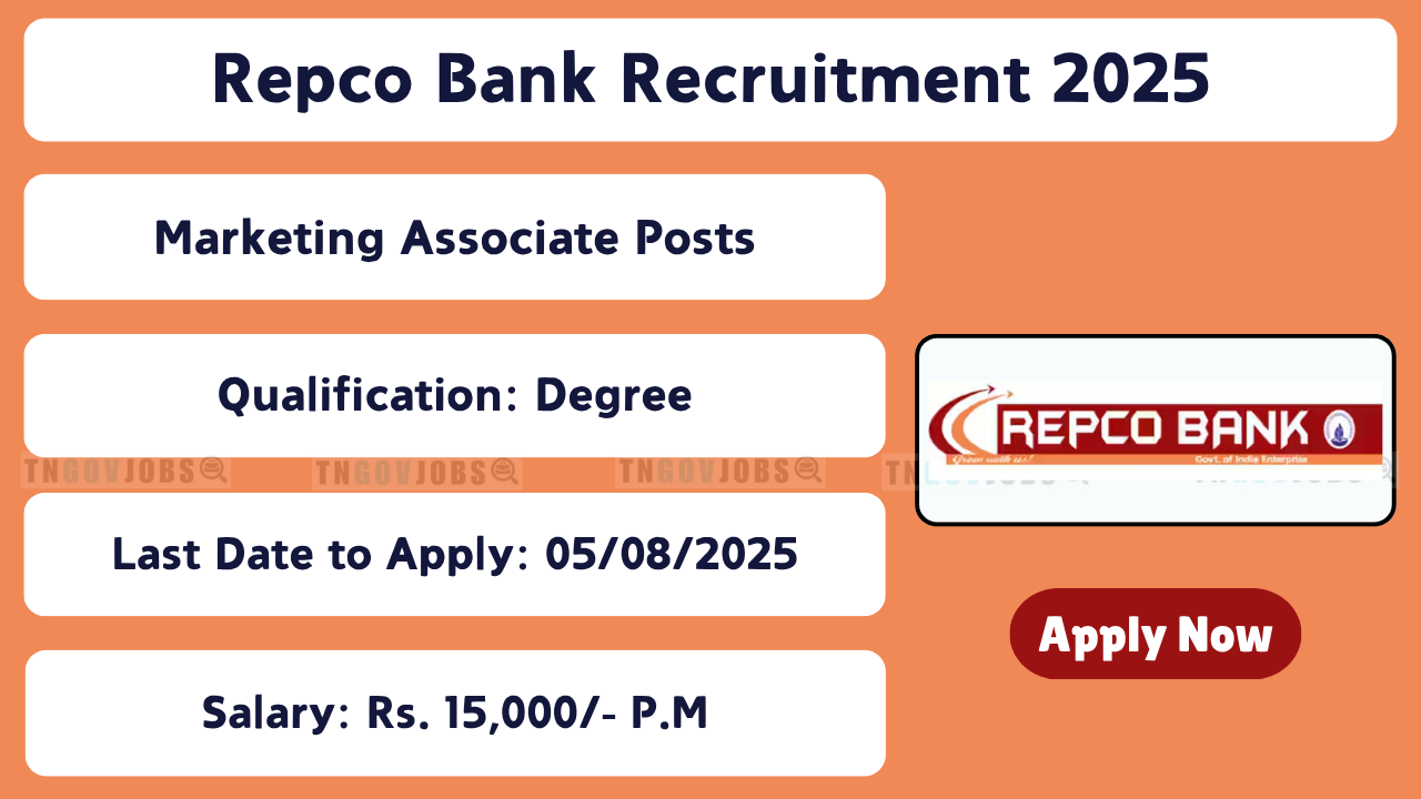 Repco Bank Recruitment 2025 – Marketing Associate Jobs in South India