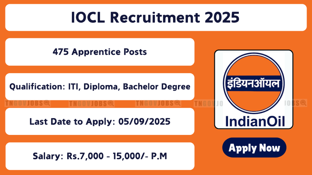 IOCL Apprentice Recruitment Notification 2025 for 475 Posts
