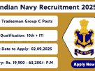 Indian Navy Tradesman Skilled Recruitment Notification 2025 for 1266 Posts