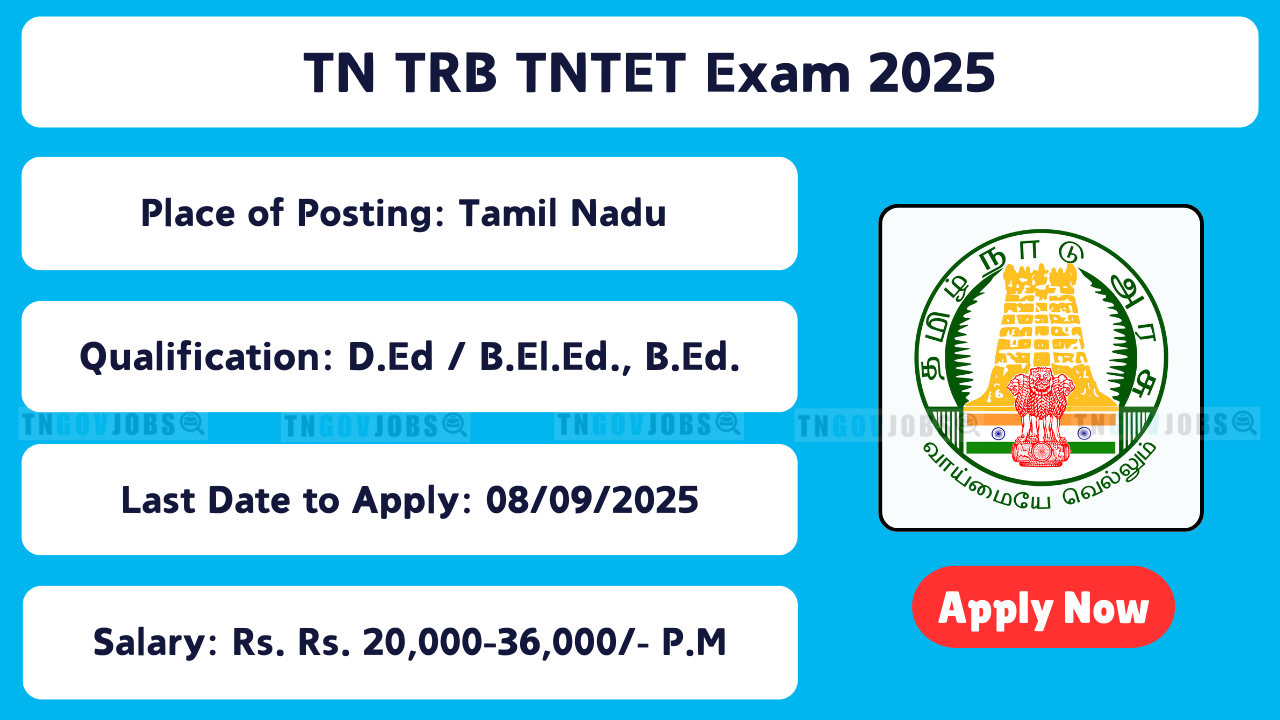 TN TRB TNTET 2025 Notification for Paper-I and Paper-II