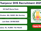 Thanjavur DHS Recruitment Notification 2025 for 131 Healthcare Posts