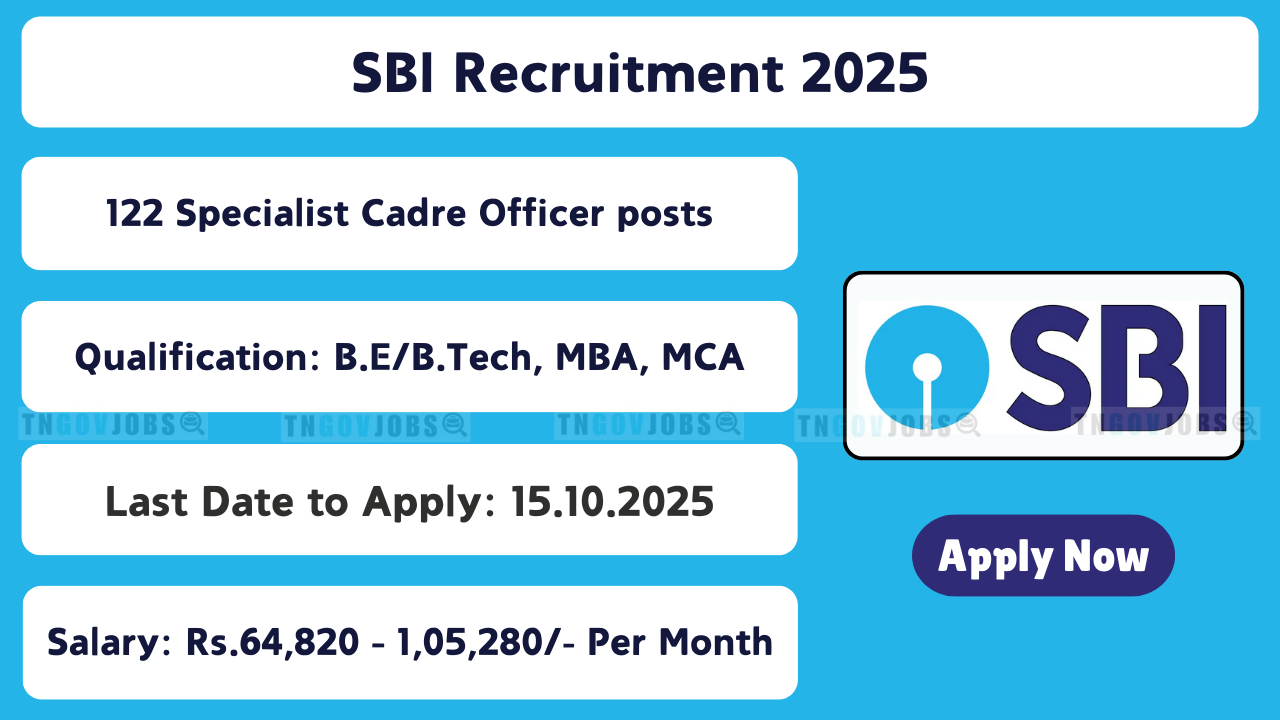 State Bank of India hiring 122 Specialist Cadre Officer posts including Manager & Deputy Manager – Apply online at sbi.co.in before 15-Oct-2025