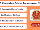 SSC Delhi Police Constable Driver recruitment 2025 apply online for 737 vacancies