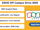 Apply online for Zoho Off-Campus Drive 2025 SOC Analyst jobs for fresh graduates