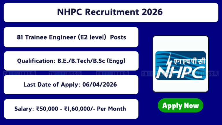 NHPC Trainee Engineer Recruitment 2026; Apply Now!