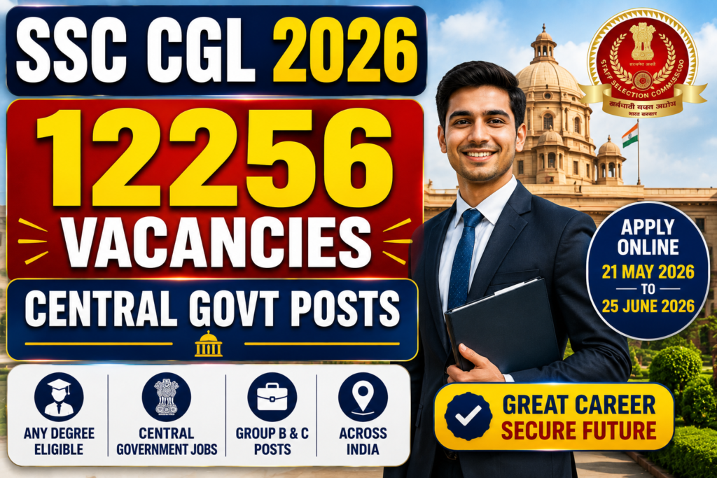 Cgl Posts List SSC CGL Notification 2026 Out – Degree Holders Can Apply for 12,256 Posts