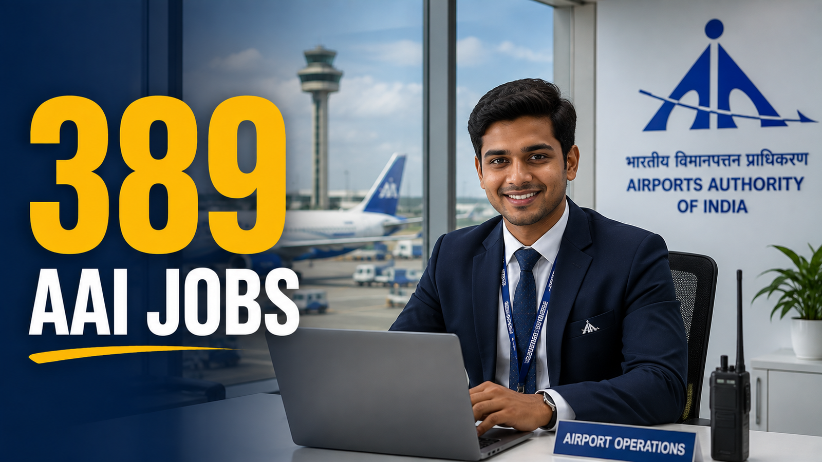 **Alt Text:** Airports Authority of India AAI Recruitment 2026 for 389 Manager and Junior Executive Posts – Airport Jobs in India