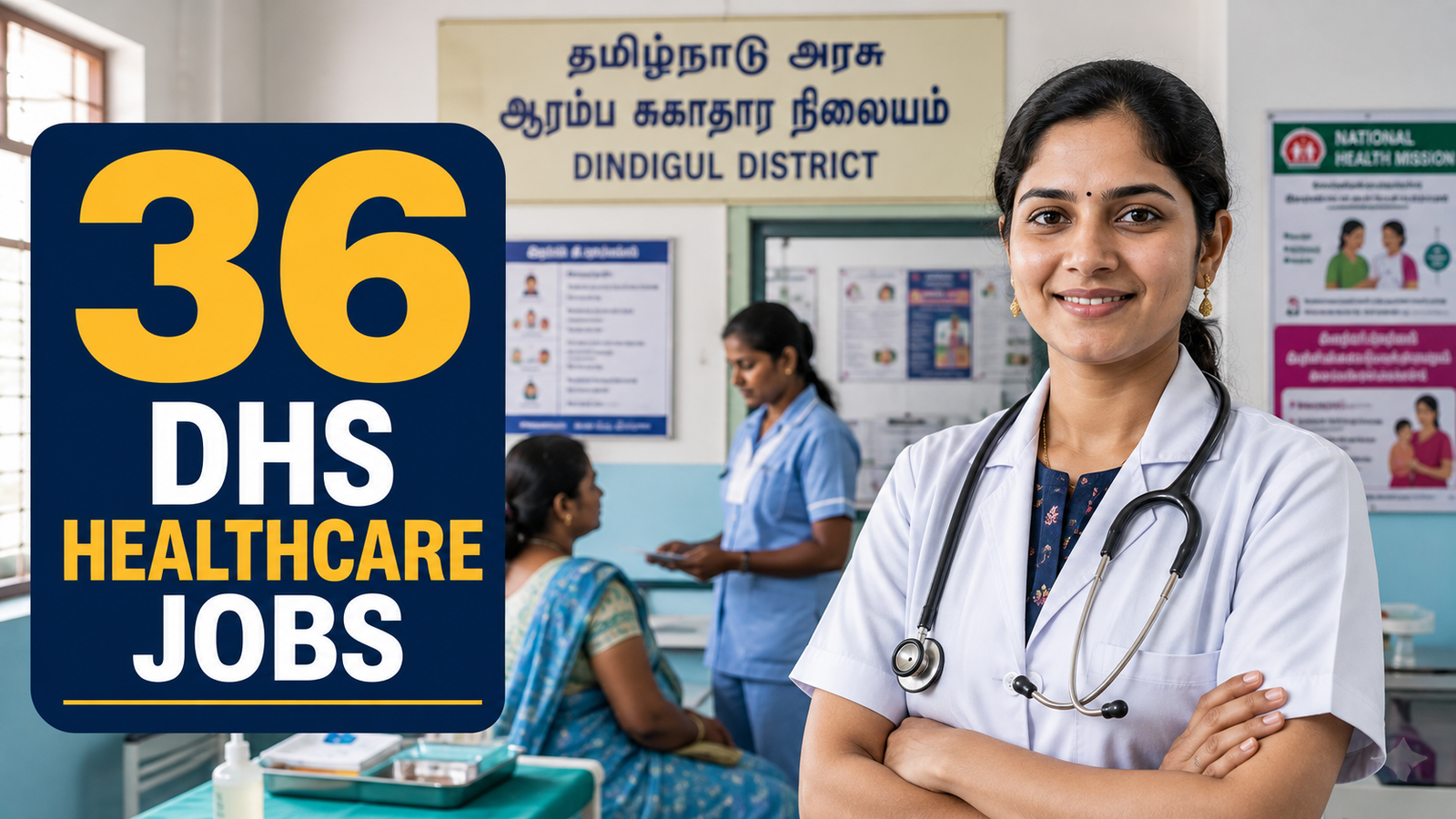Dindigul DHS Recruitment 2026 – 36 Healthcare Jobs including MLHP, ANM, Medical Officer and Siddha Unani Posts