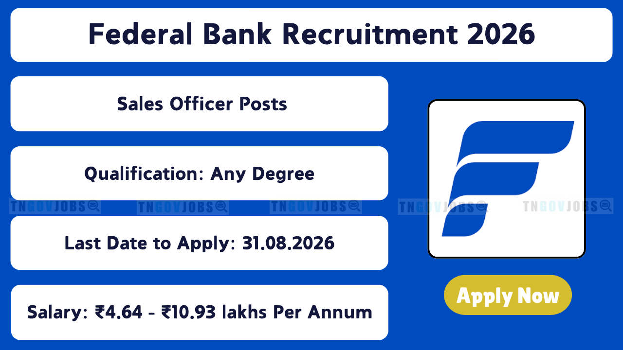 Federal Bank Sales Officer Recruitment 2026
