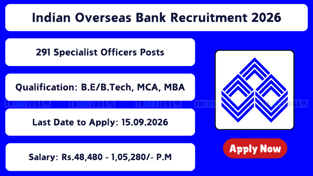 Indian Overseas Bank Specialist Officer Recruitment 2026