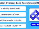 Indian Overseas Bank Security Guards Recruitment 2026