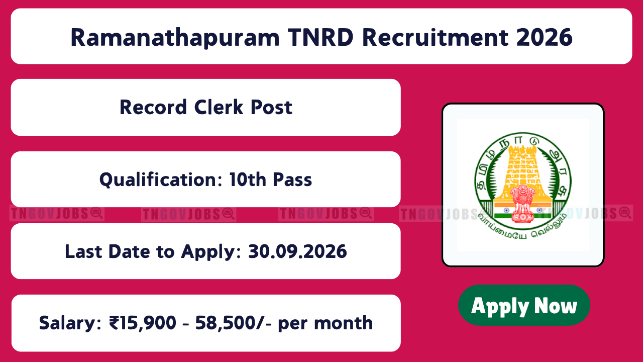 Ramanathapuram TNRD Recruitment 2026
