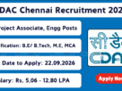 C-DAC Chennai Recruitment 2026