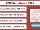 CPRI MTS Recruitment 2026