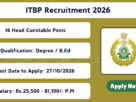 ITBP Recruitment 2026