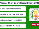 Madras High Court Recruitment 2026