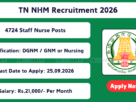 TN NHM Recruitment 2026