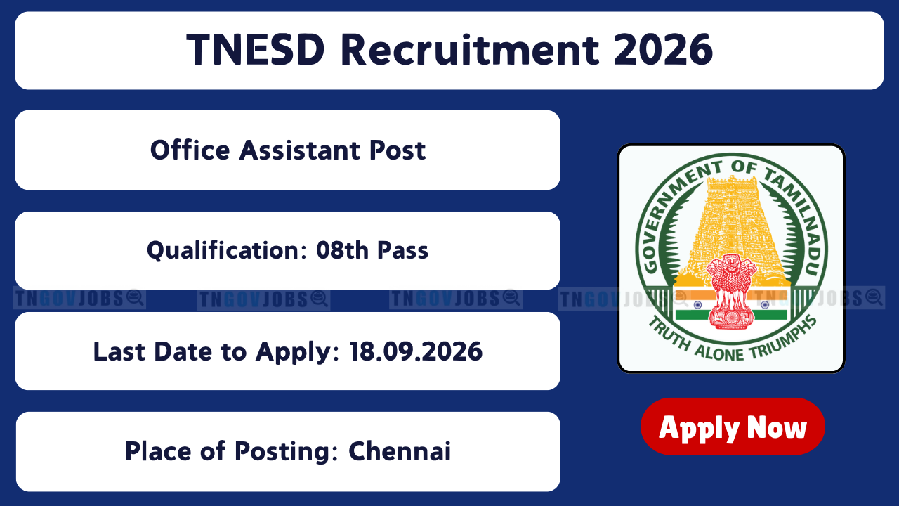 TN Economics and Statistics Department Recruitment 2026: Office Assistant Post