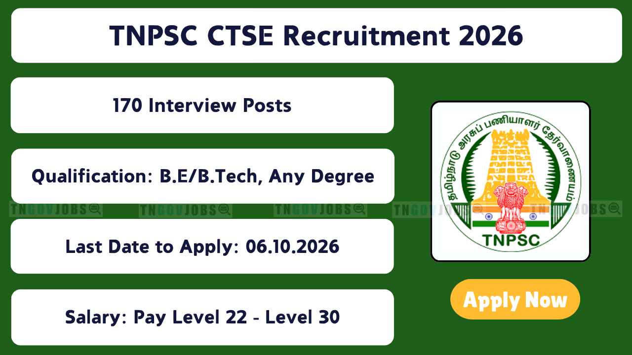 TNPSC CTSE (Interview Posts) Recruitment 2026